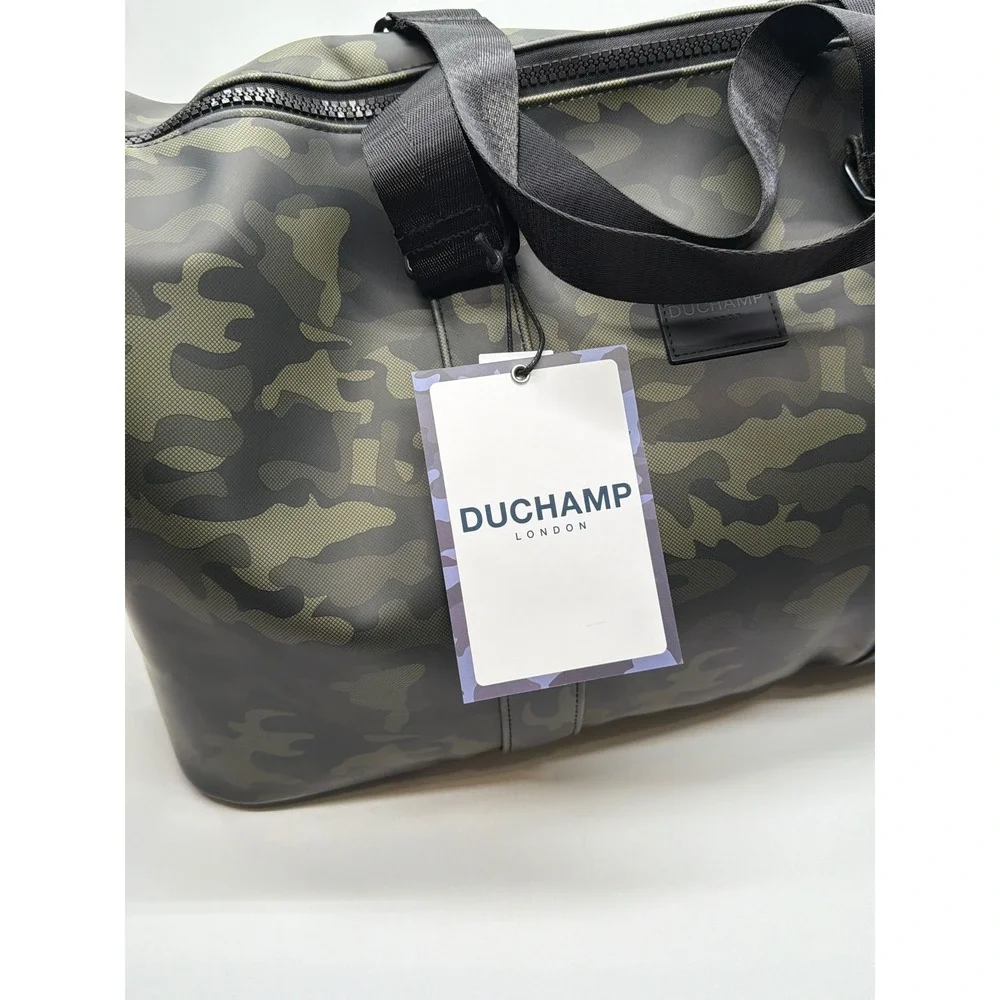 Duchamp London Camo PU Duffle Bag Olive Green 16633 USB Port Laptop Sleeve NEW